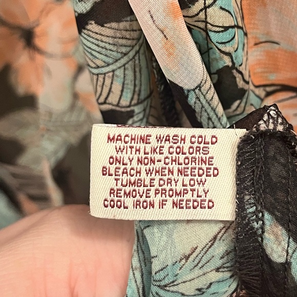 XL Mudd Floral Sheer Cardigan in Black, Peach & Mint - Picture 8 of 8